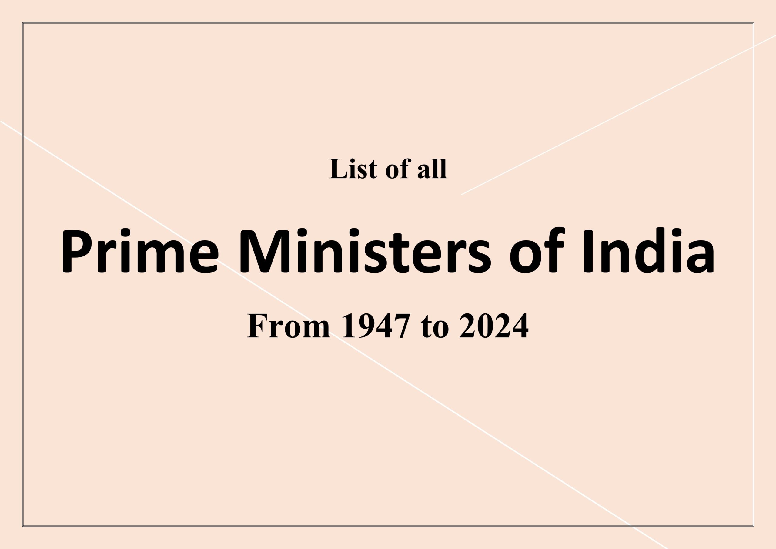 List of all PM of India